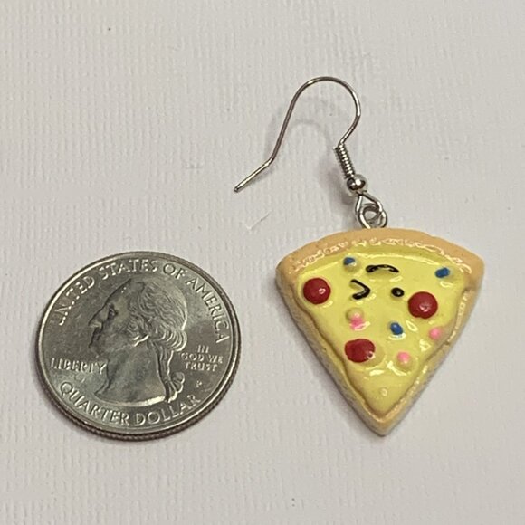 Pizza Earrings, Funny Food Earrings, Silly Earrings, Gift Idea, Food Jewelry - Picture 6 of 6